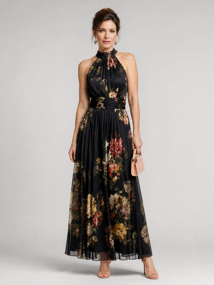 IRÉN | Midi šaty s halter výstřihem