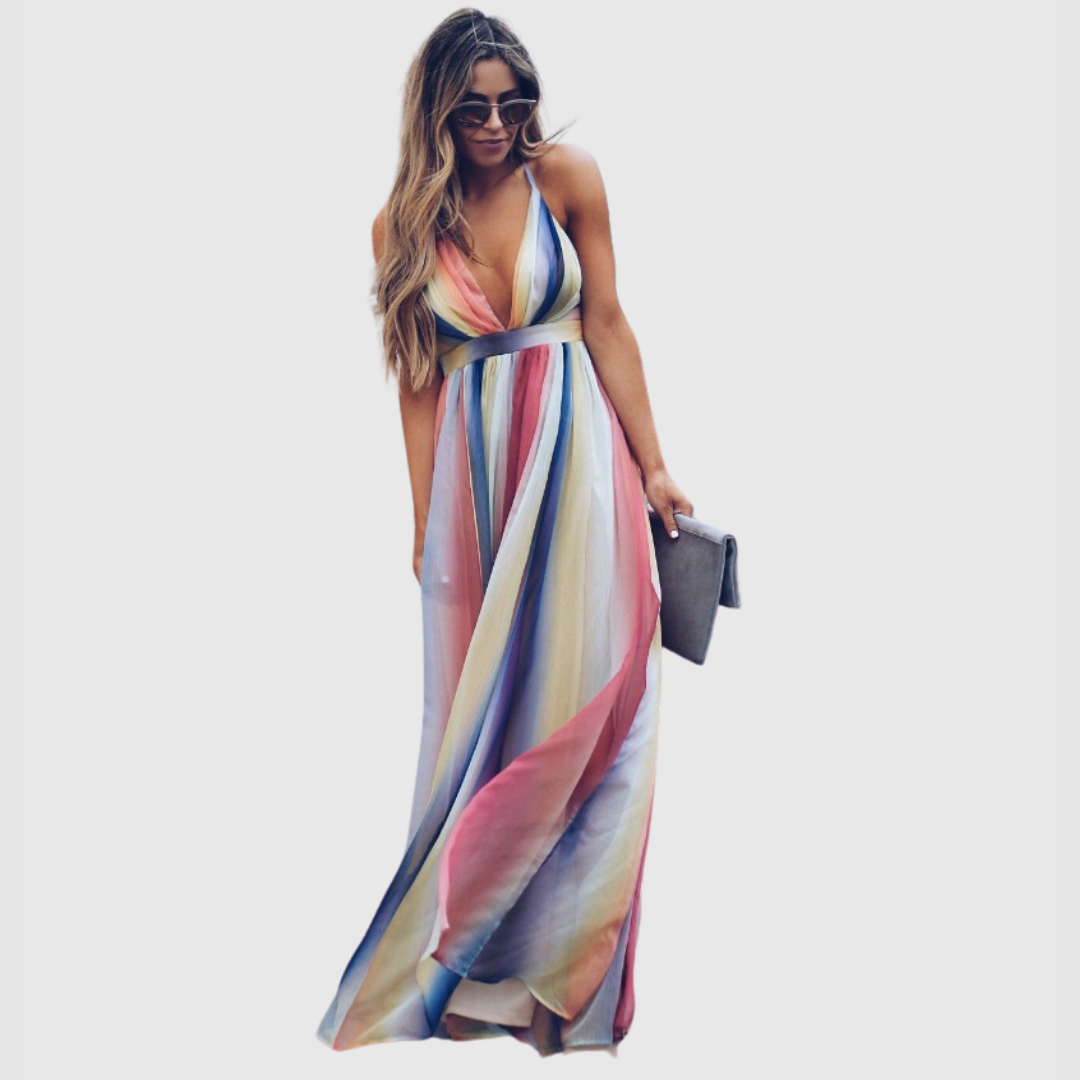 Clover | Barevné Boho Dlouhé Šaty