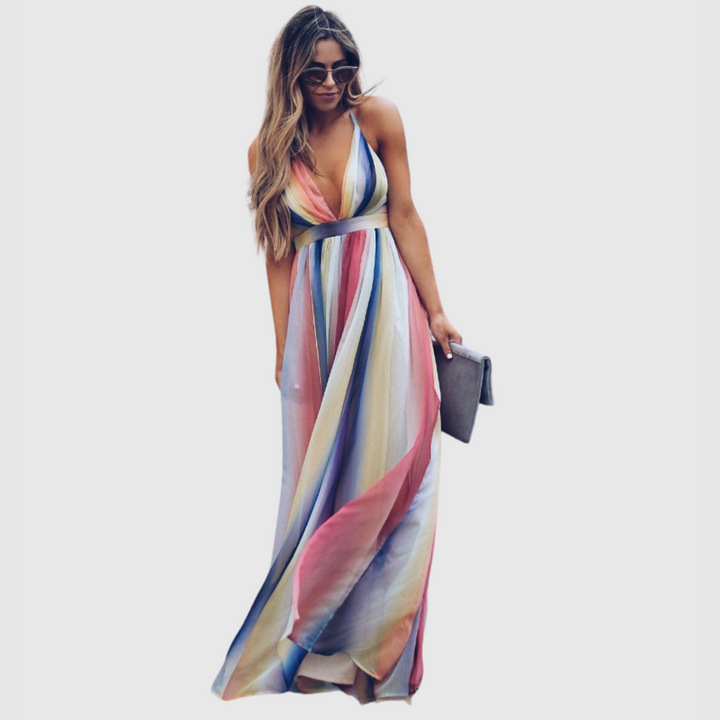 Clover | Barevné Boho Dlouhé Šaty