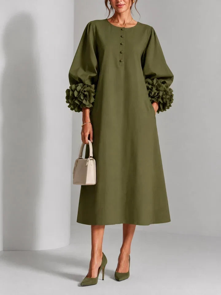 Justyna | Elegantní midi květinové šaty