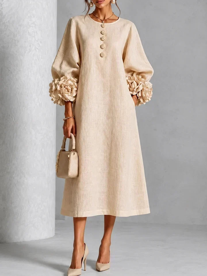 Justyna | Elegantní midi květinové šaty