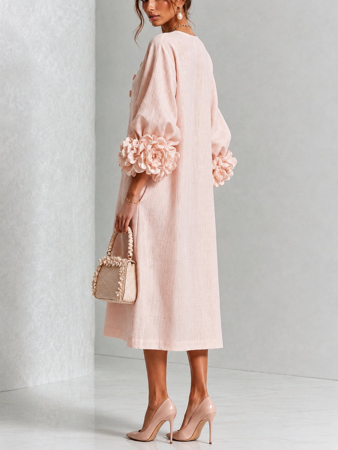 Justyna | Elegantní midi květinové šaty