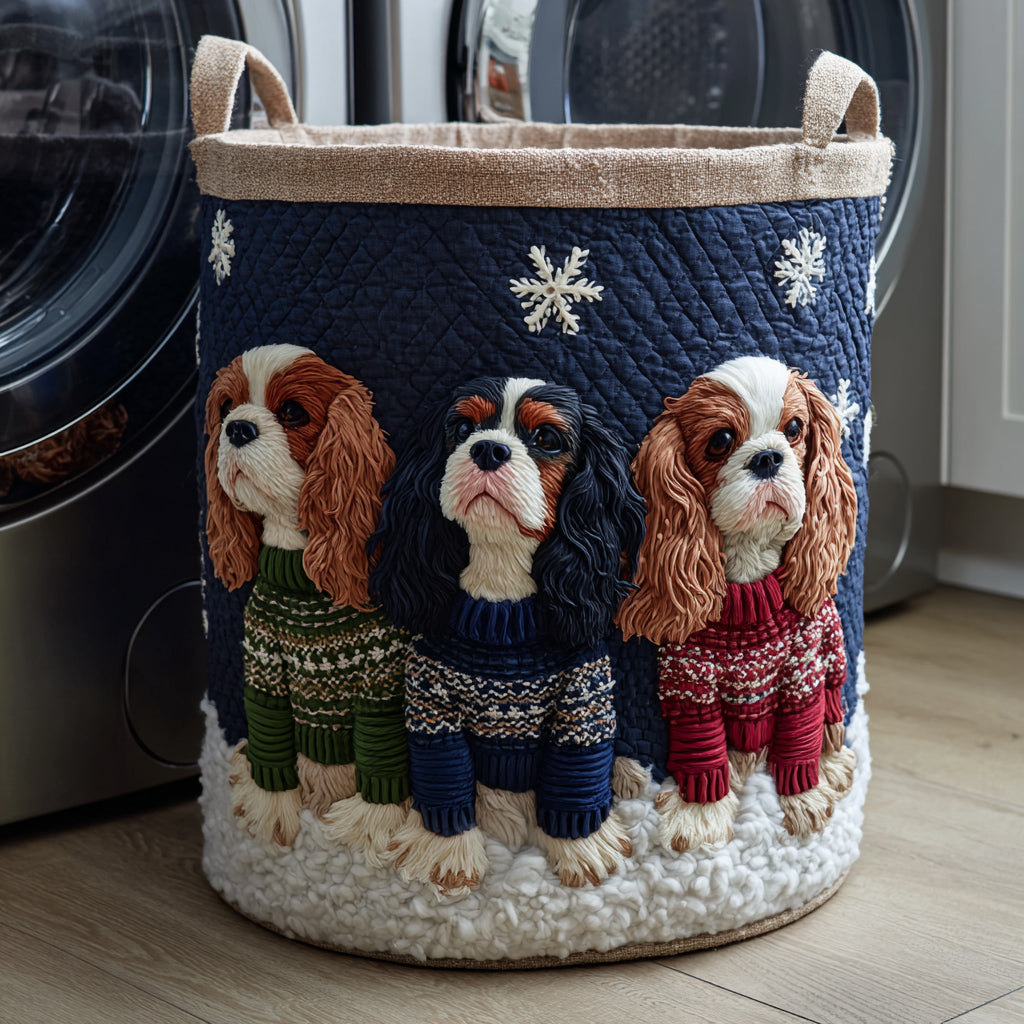Prošívaný koš na prádlo – Cavalier King Charles