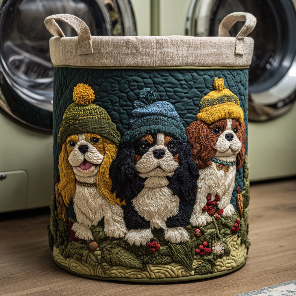 Prošívaný koš na prádlo – Cavalier King Charles