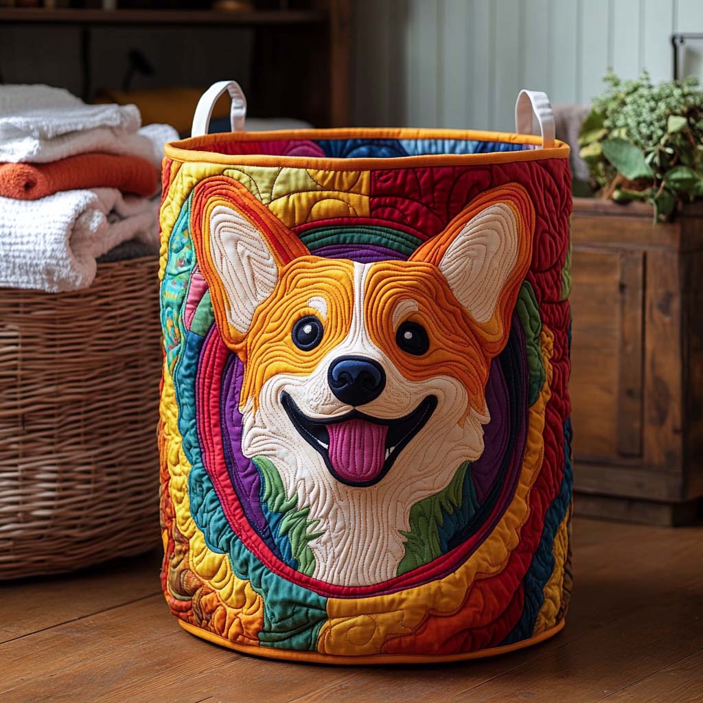 Prošívaný koš na prádlo – Corgi