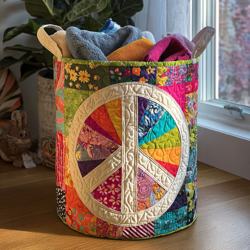 Prošívaný koš na prádlo – Patchwork vzor