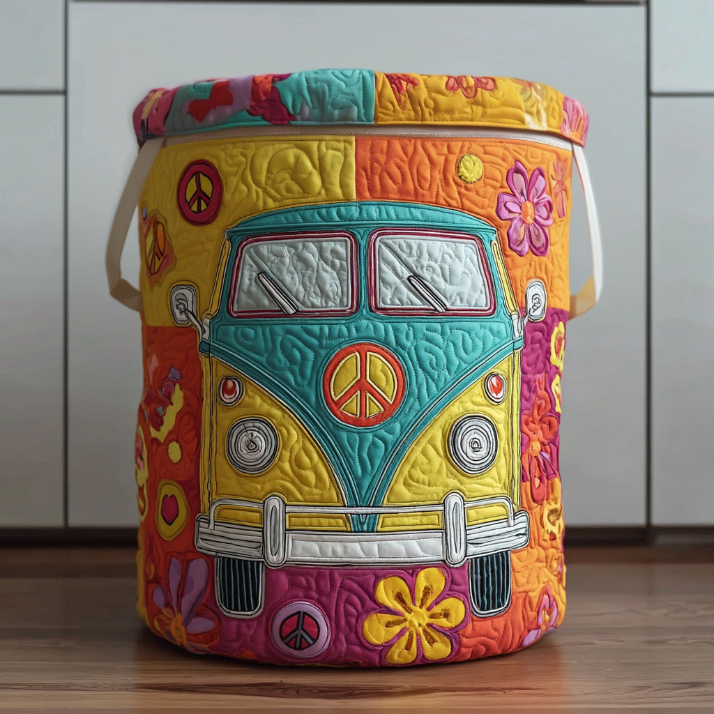 Prošívaný koš na prádlo – Barevný hippie styl