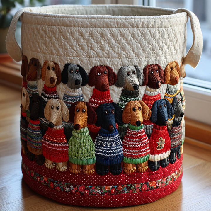Přehozený koš na prádlo – Dachshund